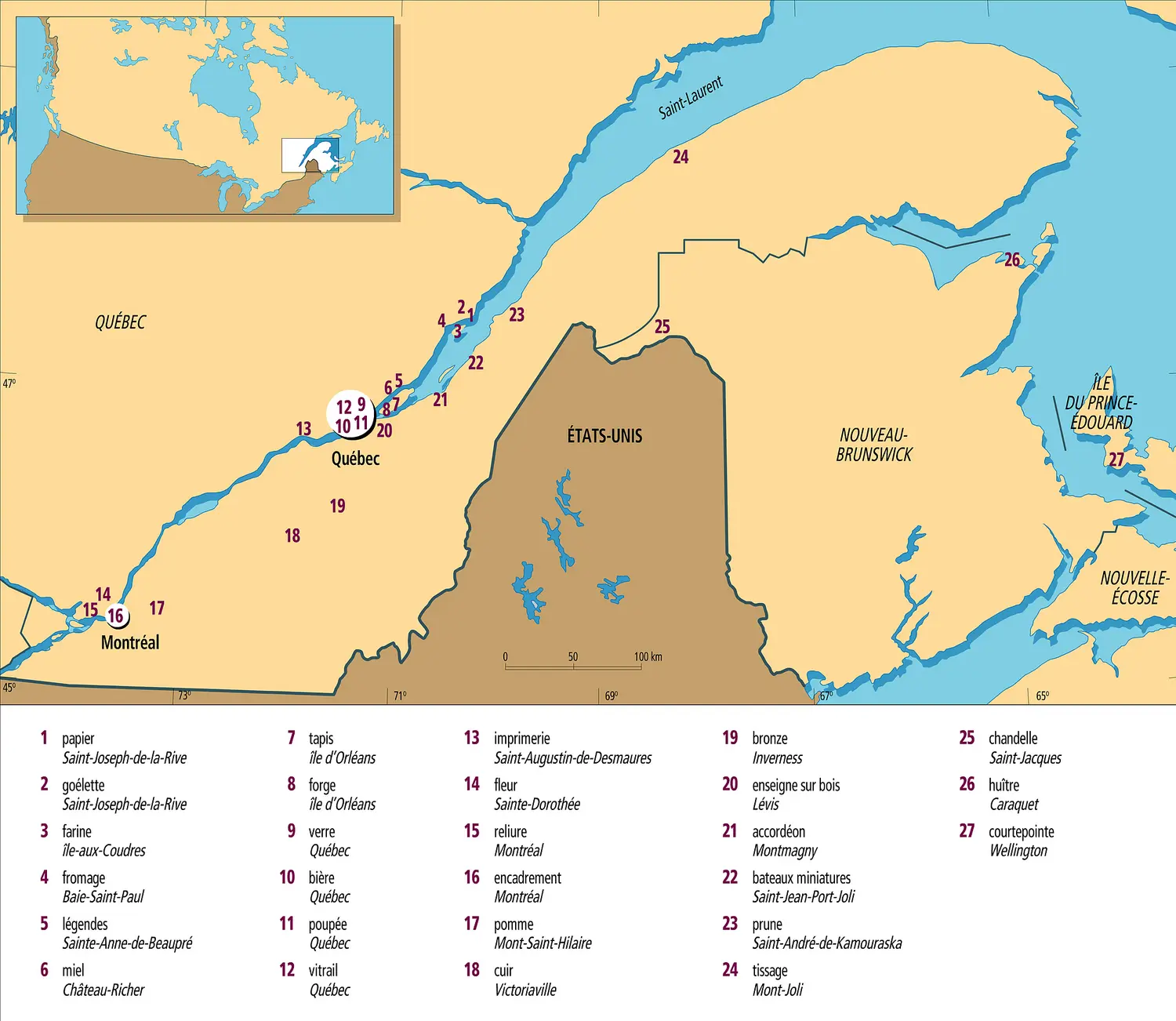 Économusées au Québec, au Nouveau-Brunswick et dans l'île du Prince-Édouard