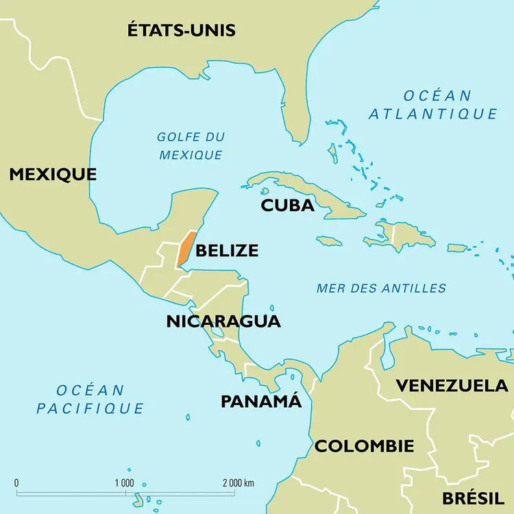 Belize : carte de situation