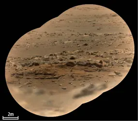 Sol martien vu par le rover <em>Perseverance</em> - crédits : Los Alamos national laboratory ; CNRS/ CNES ; NASA/ JPL/ Caltech