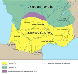 Domaine et dialectes - crédits : Encyclopædia Universalis France