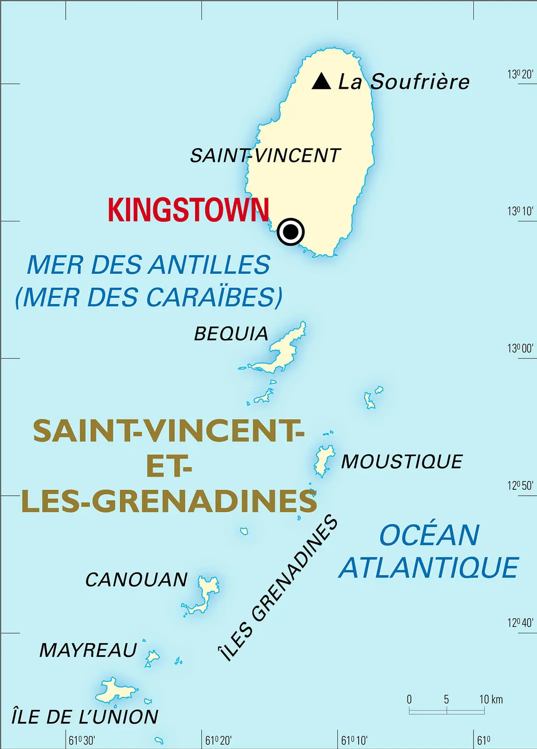 Saint-Vincent-et-les-Grenadines : carte générale