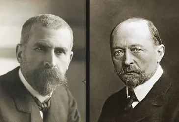 Émile Roux et Emil von Behring - crédits : Bettmann/ Getty Images ; Mondadori/ Getty Images