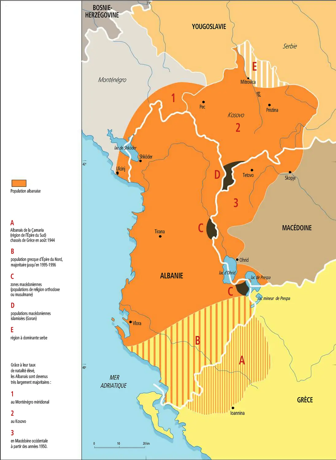 Populations albanaises dans les Balkans