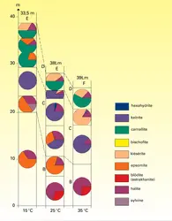 Évolution dans le temps dans une sédimentation - crédits : Encyclopædia Universalis France