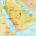 Arabie Saoudite : carte physique - crédits : Encyclopædia Universalis France