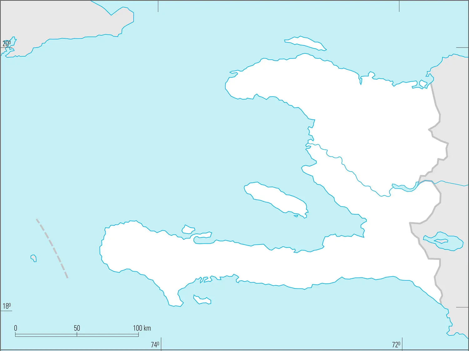 Haïti : carte vierge