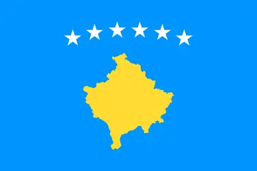 Kosovo : drapeau - crédits : Encyclopædia Universalis France