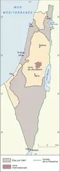 Palestine : plan de l'O.N.U. de 1947 - crédits : Encyclopædia Universalis France
