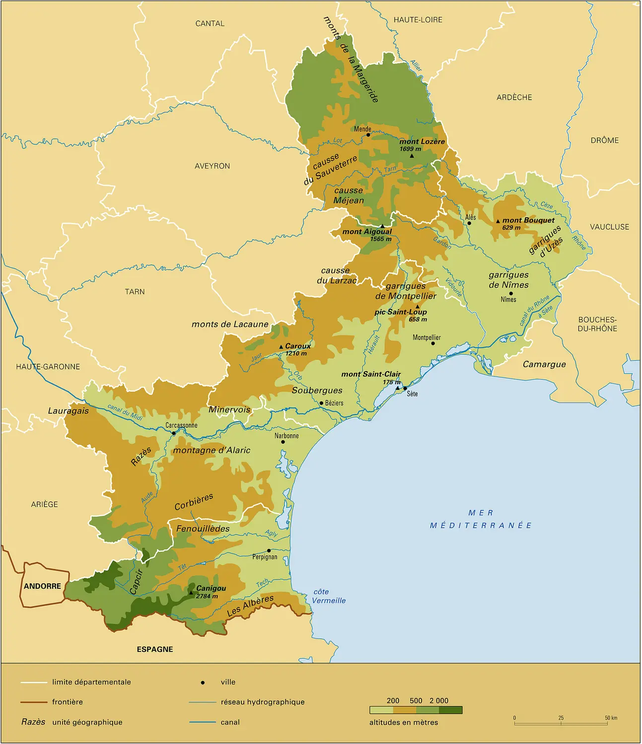 Languedoc-Roussillon : l'espace géographique