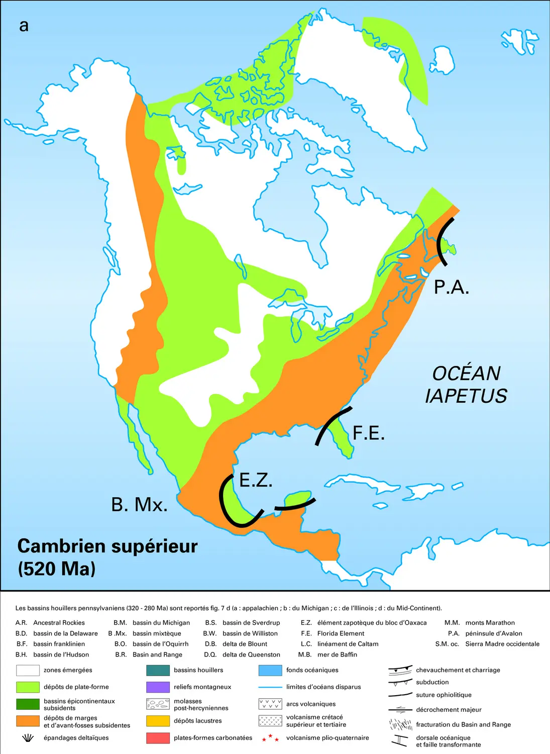 Paléogéographie de l'Amérique du Nord - vue 1