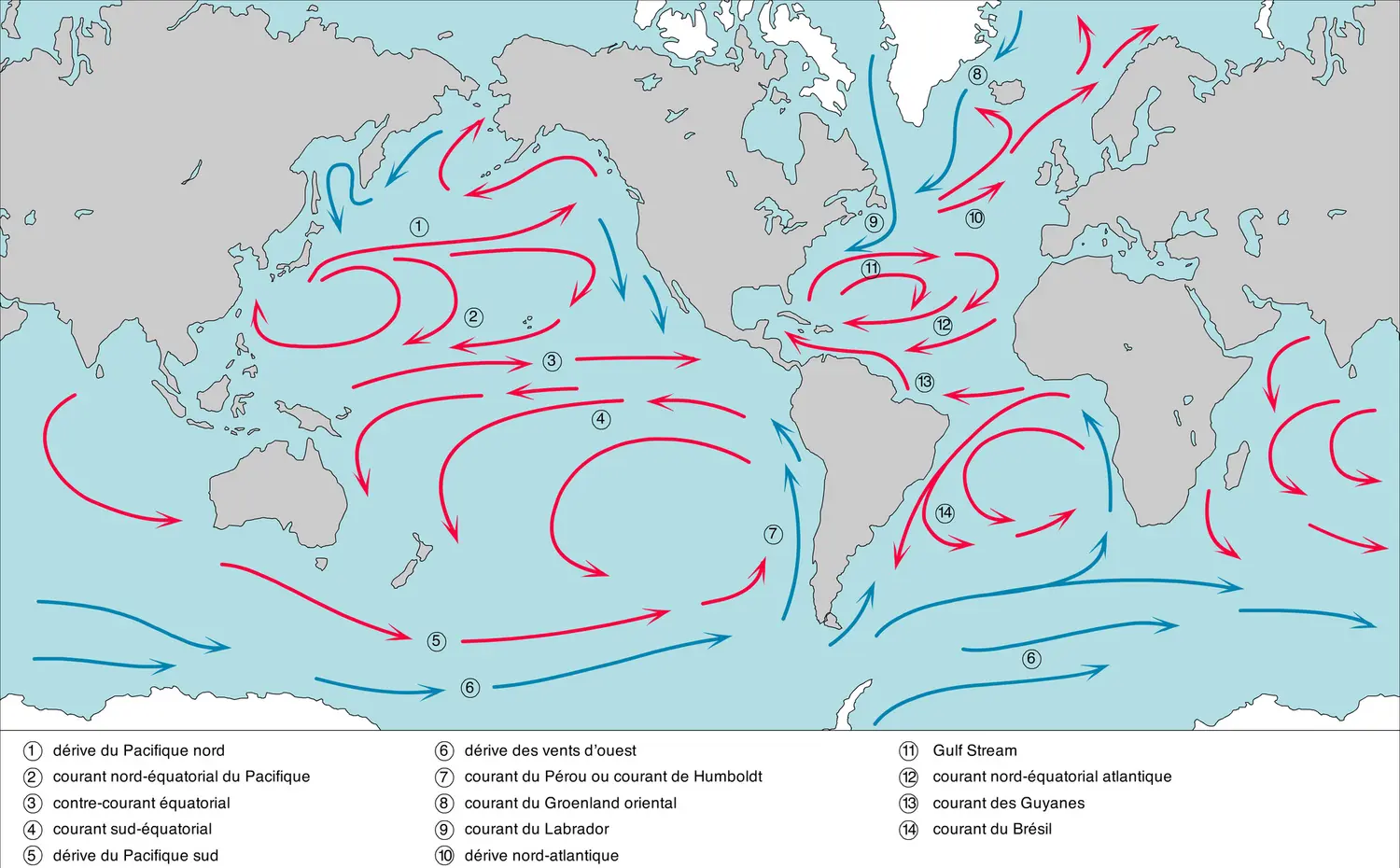 Circulation océanique en surface