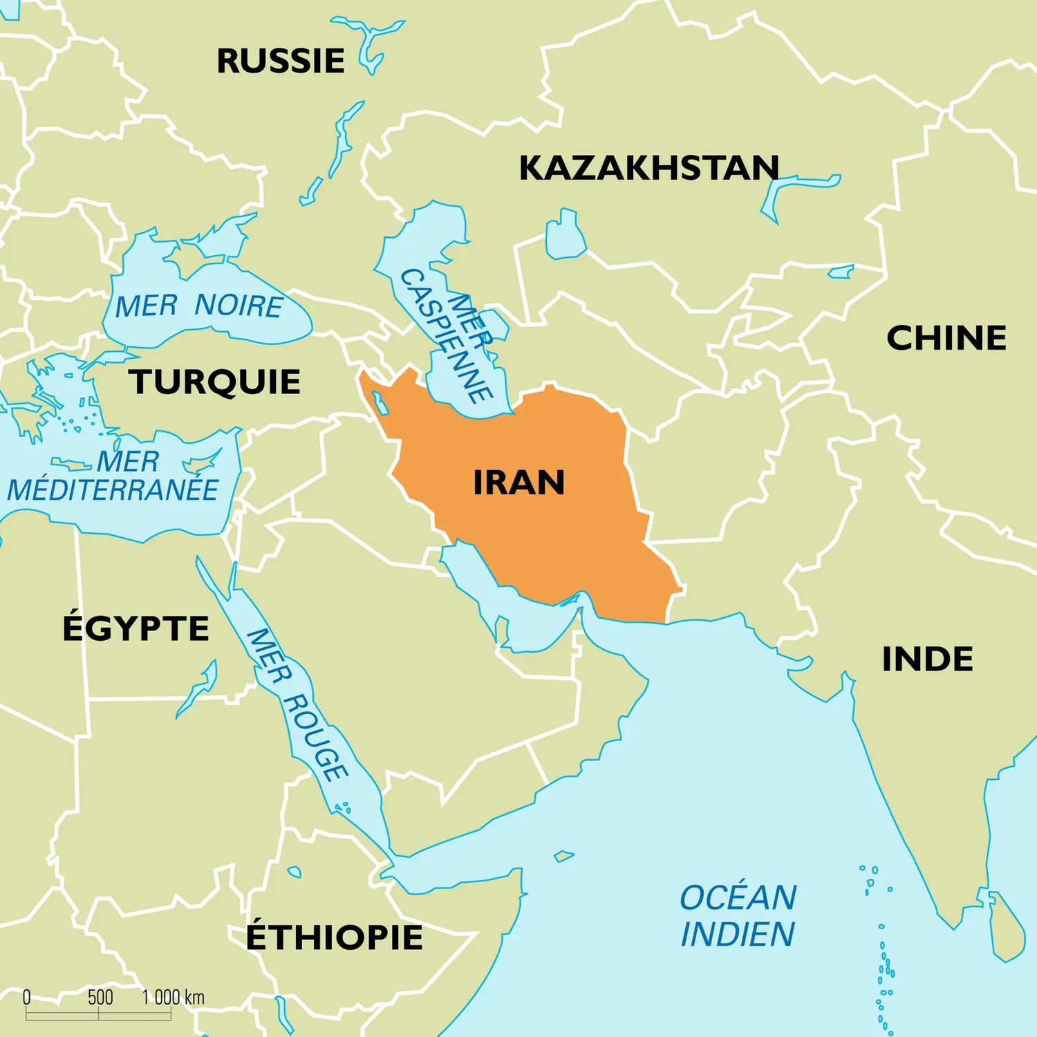 Iran : carte de situation