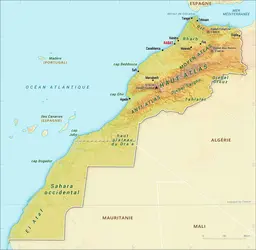 Maroc : carte physique - crédits : Encyclopædia Universalis France