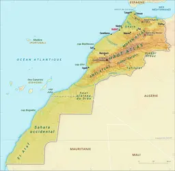 Maroc : carte physique - crédits : Encyclopædia Universalis France