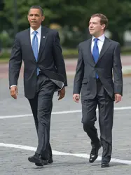 Barack Obama et Dmitri Medvedev, 2009 - crédits : Saul Loeb/ AFP