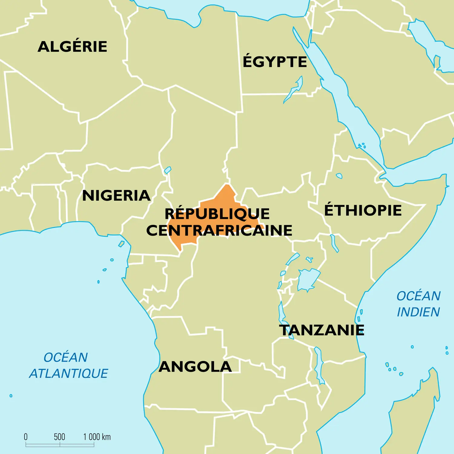 Centrafricaine (République) : carte de situation