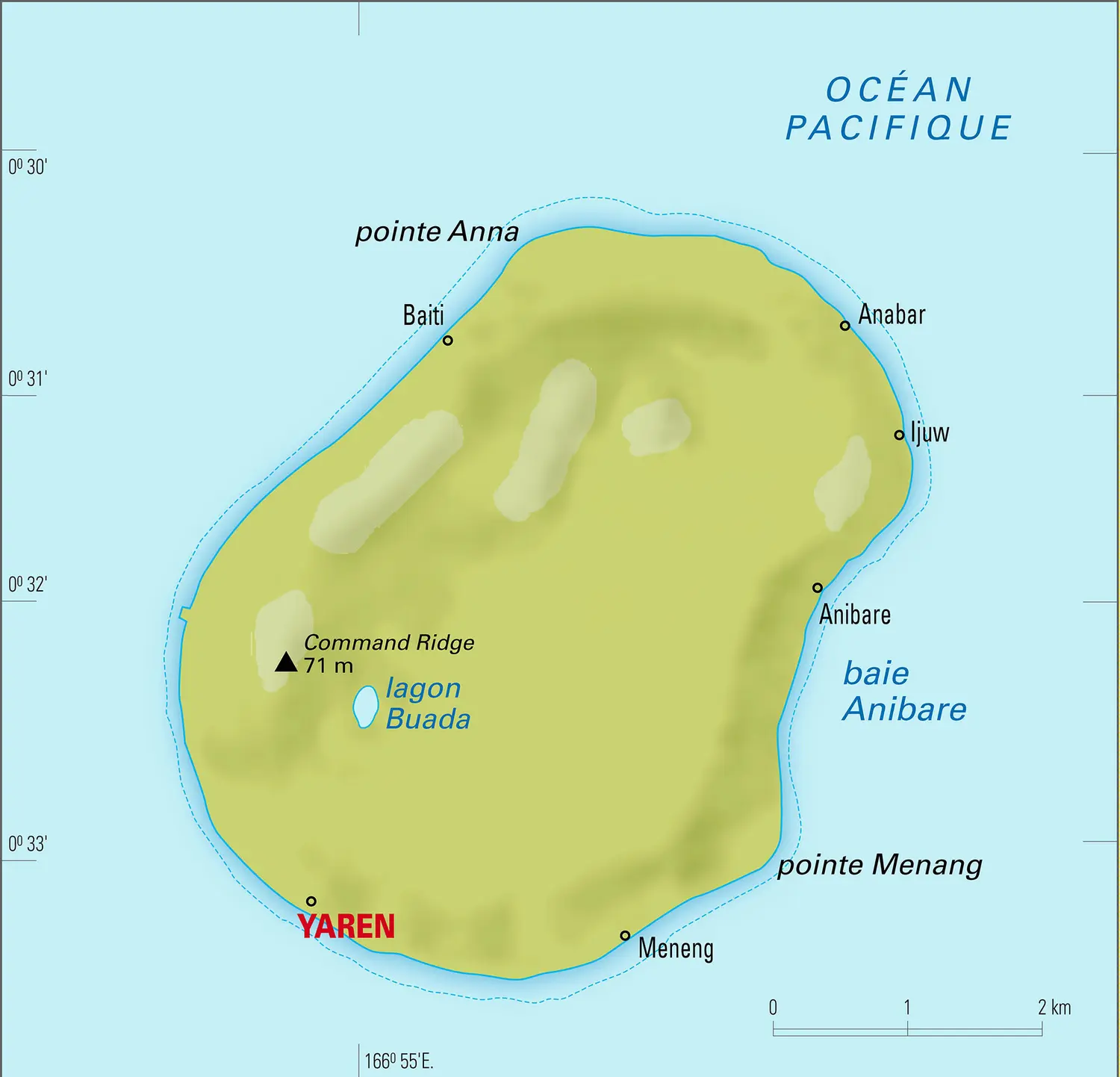 Nauru : carte physique