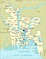 Bangladesh : carte administrative - crédits : Encyclopædia Universalis France