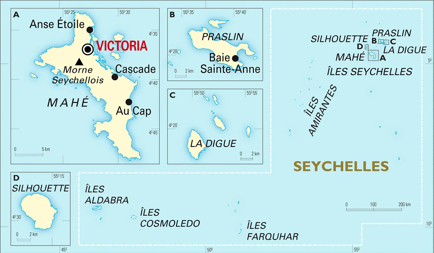 Seychelles : carte générale