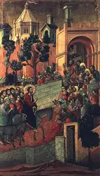 <it>L'Entrée du Christ à Jérusalem</it>, Duccio di Buoninsegna - crédits :  Bridgeman Images 