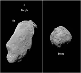 Deux exemples d’astéroïdes - crédits : NASA/ JPL ; NASA/ Goddard/ University Of Arizona