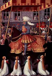 <it>Entrée triomphale de Louis XII dans Gênes</it>, J. Bourdichon - crédits :  Bridgeman Images 