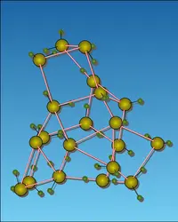 Configuration amorphe de molécules H<inf>2</inf>O - crédits : Encyclopædia Universalis France