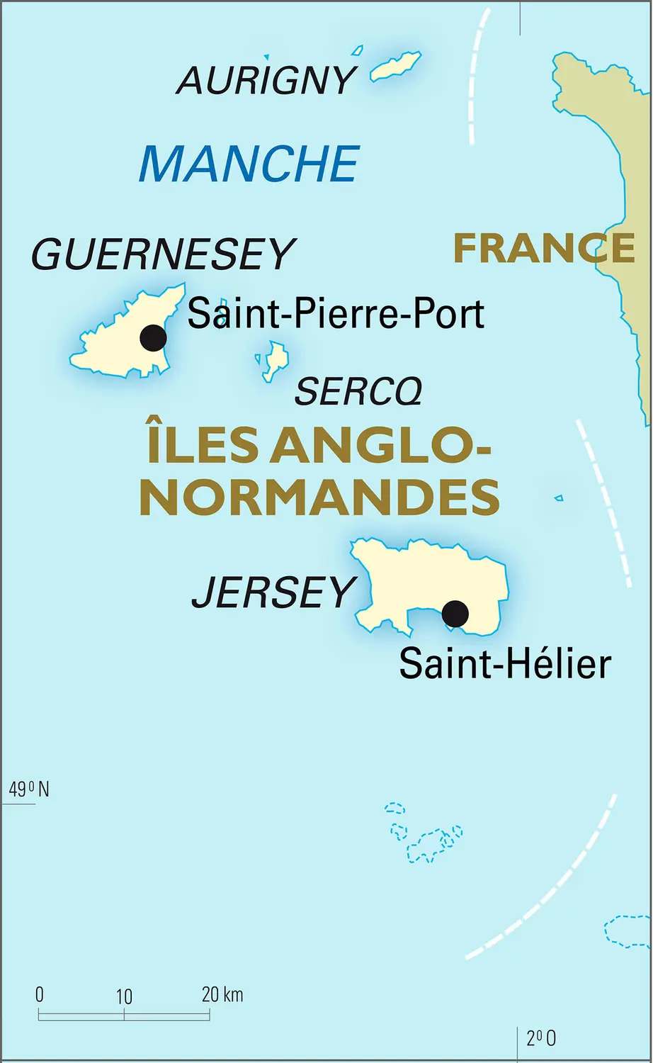Anglo-Normandes (îles) [Royaume-Uni] : carte générale