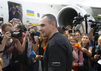 Libération d’Oleg Sentsov, 2019 - crédits : Pavlo Gonchar/SOPA Images/Getty Images