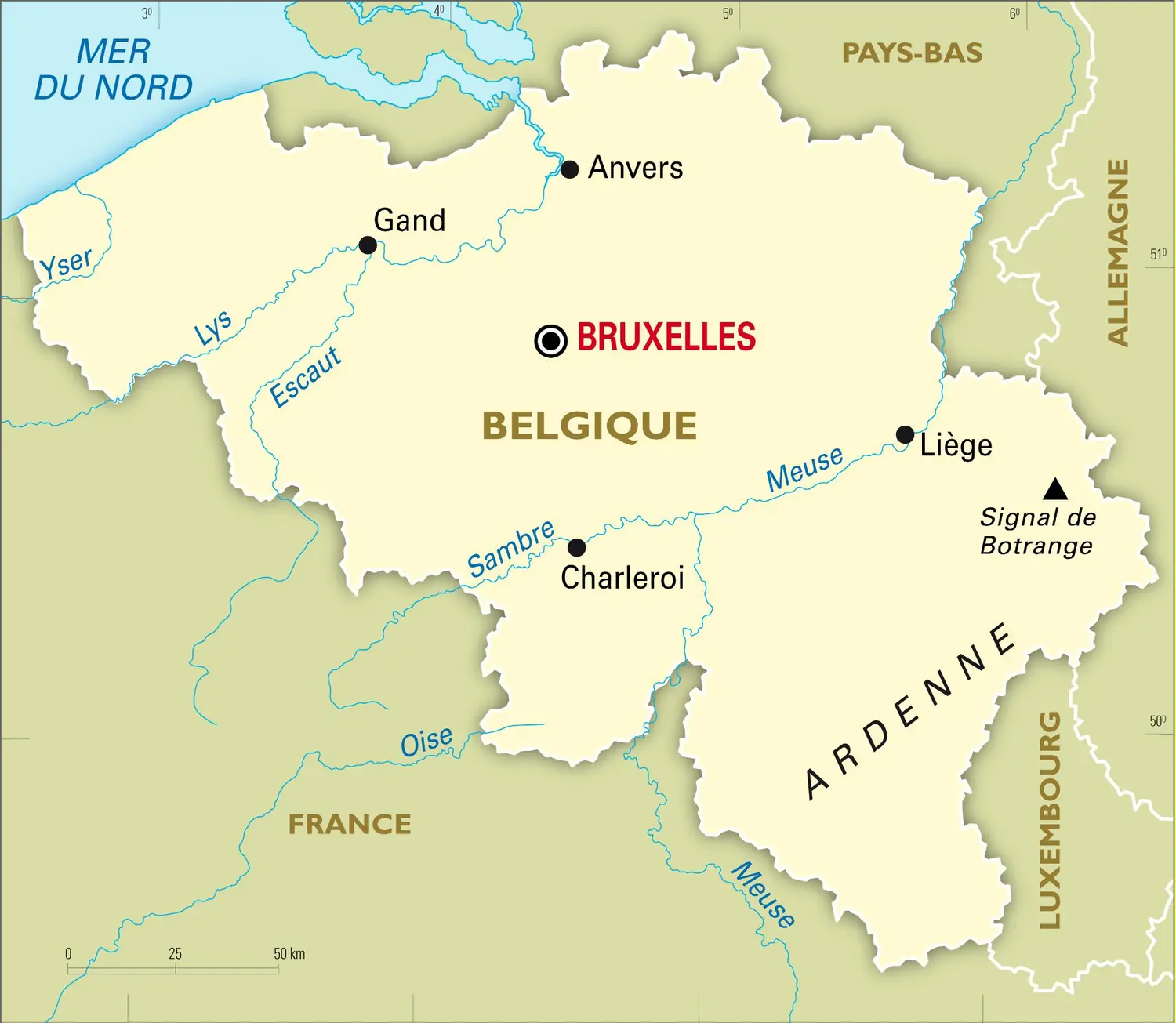 Belgique : carte générale