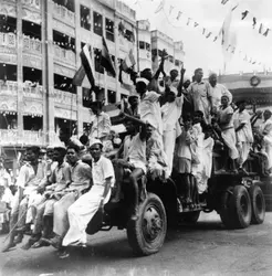 Indépendance de l'Inde, 15 août 1947 - crédits : Keystone/ Hulton Archive/ Getty Images