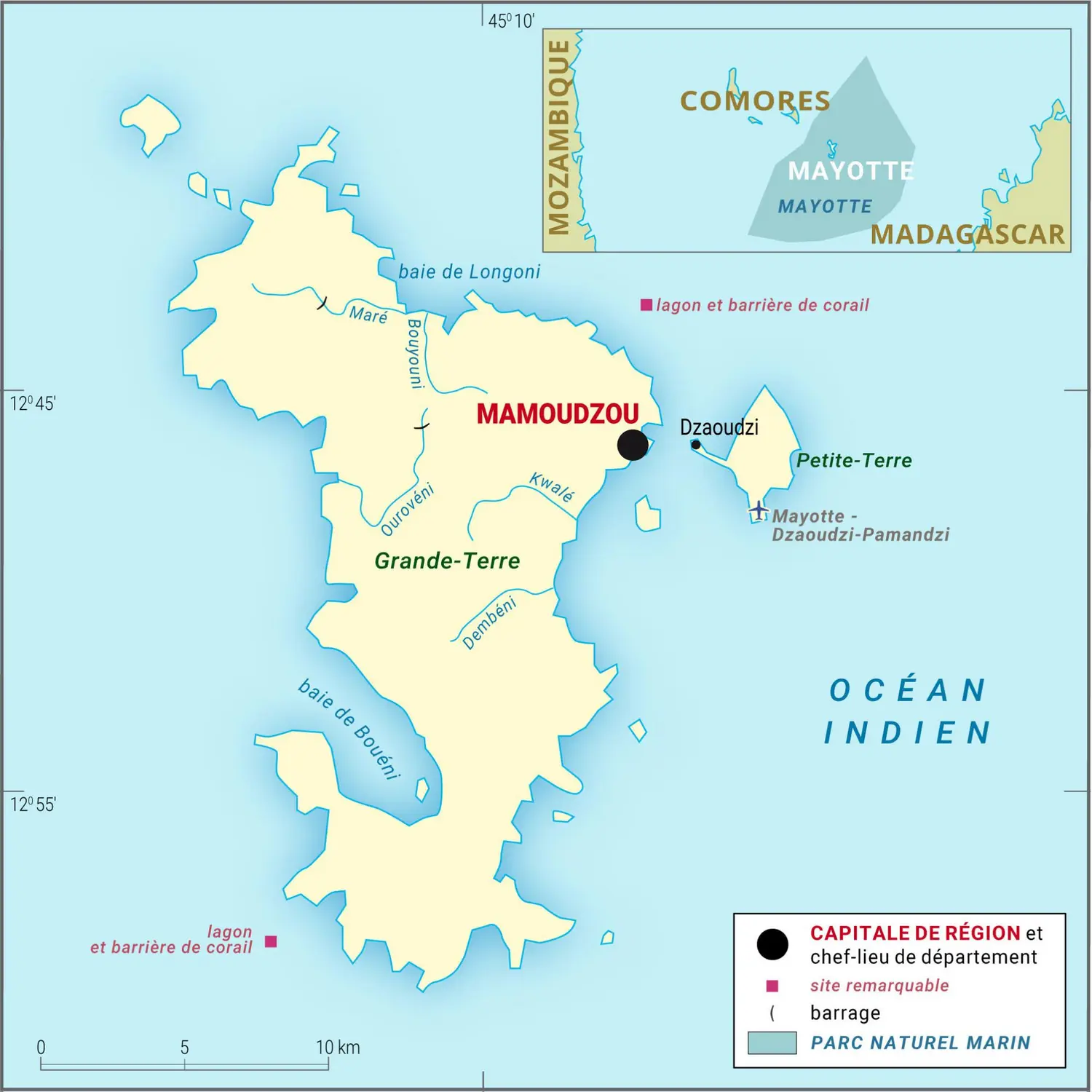 Mayotte [France] : carte administrative