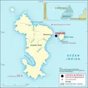 Mayotte [France] : carte administrative - crédits : Encyclopædia Universalis France