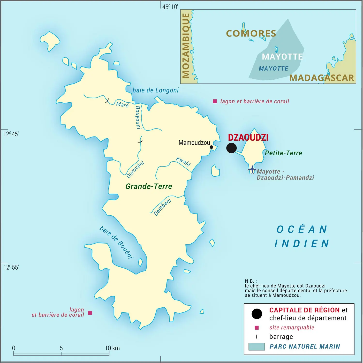 Mayotte [France] : carte administrative