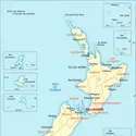 Nouvelle-Zélande : carte administrative - crédits : Encyclopædia Universalis France