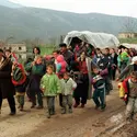 Crise du Kosovo, mai 1999 : exode des populations albanaises - crédits : Joel Robine/ AFP