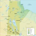 Manitoba : carte physique - crédits : Encyclopædia Universalis France