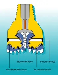 Trépans à molettes - crédits : Encyclopædia Universalis France