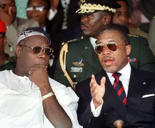 Charles Taylor et Olusegun Obasanjo - crédits : Issouf Sanogo/ AFP
