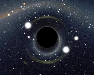 Mirage gravitationnel produit par un trou noir - crédits : Alain Riazuelo, IAP/ UPMC/ CNRS