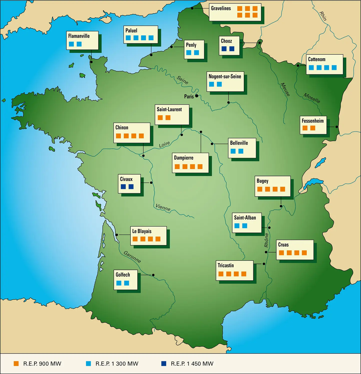 Les centrales nucléaires françaises