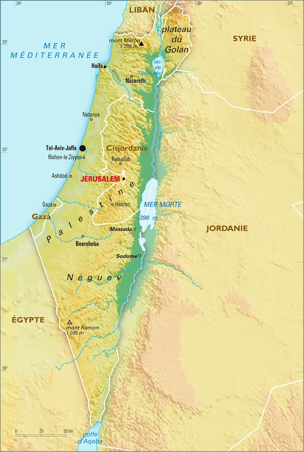 Israël : carte physique