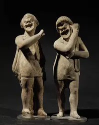 Acteurs grecs, statuette de Myrina - crédits : Erich Lessing/ AKG-images