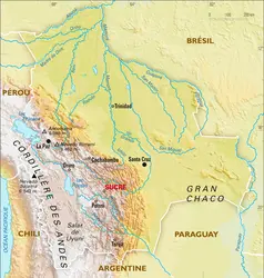 Bolivie : carte physique - crédits : Encyclopædia Universalis France