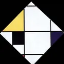 <it>Composition dans le losange avec jaune, noir, bleu, rouge et gris</it>, P. Mondrian - crédits : 2010 Mondrian/ Holtzman Trust c/o HCR International Virginia USA