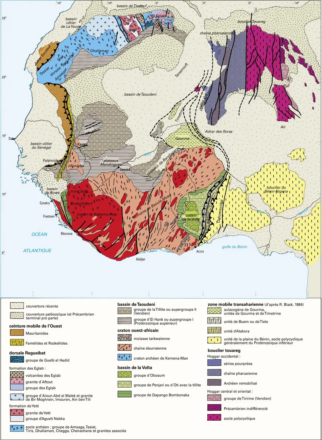 Géologie de l'ouest du continent africain