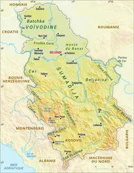 Serbie : carte physique - crédits : Encyclopædia Universalis France