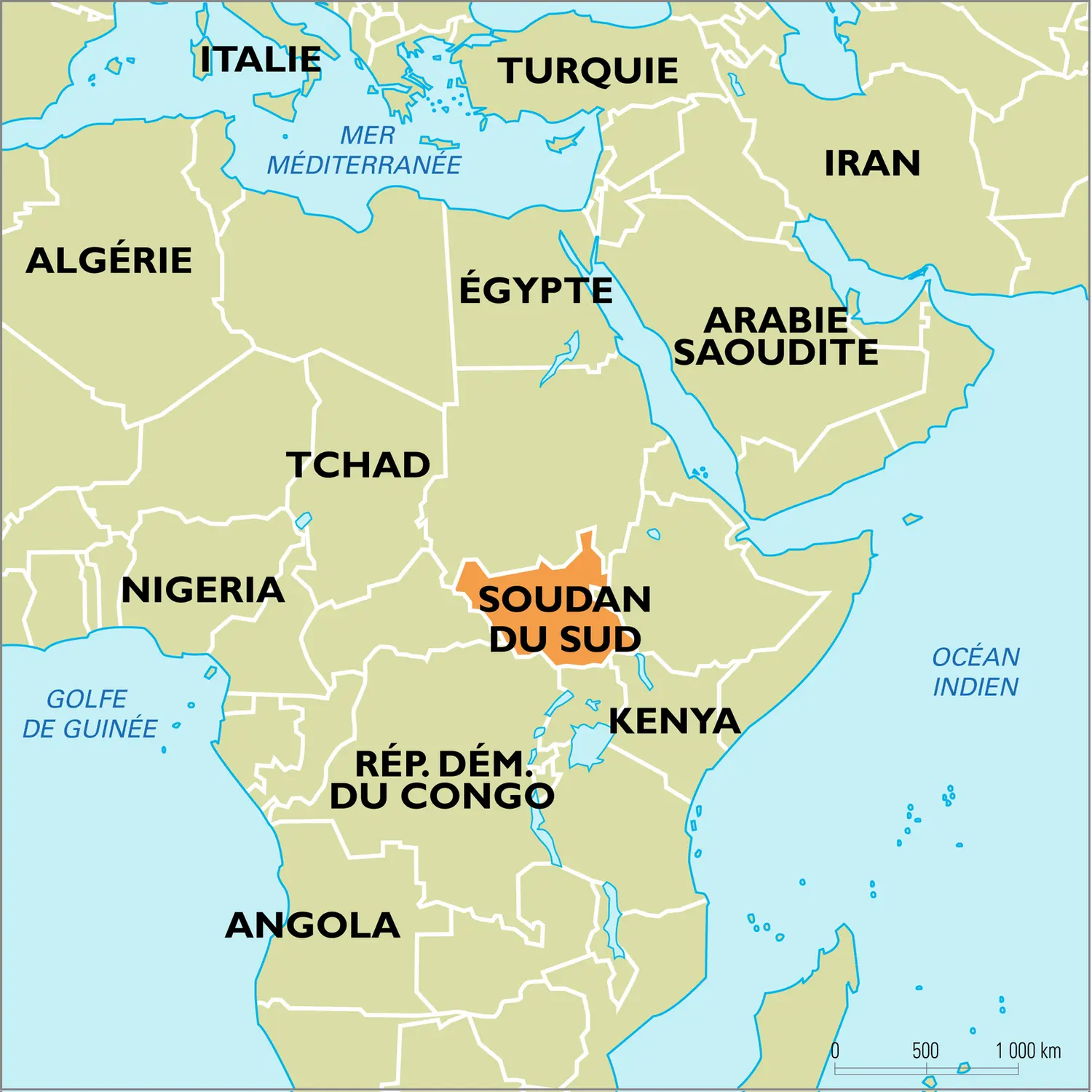 Soudan du Sud : carte de situation