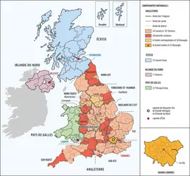 Royaume-Uni, organisation territoriale et administrative - crédits : Encyclopædia Universalis France