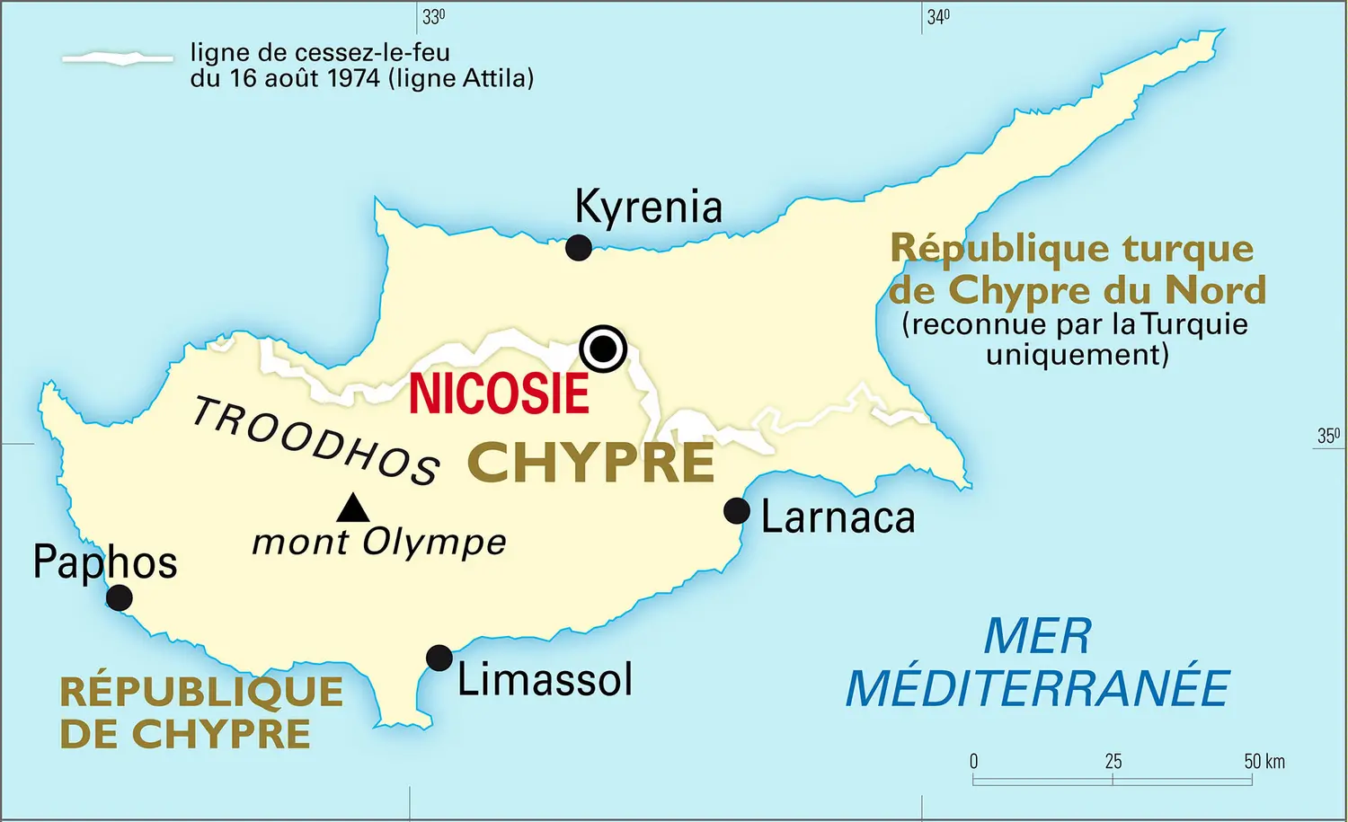 Chypre : carte générale